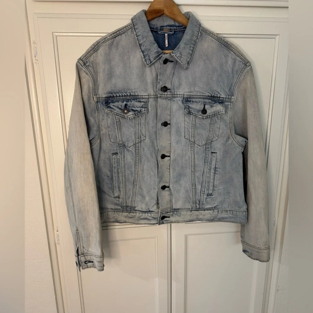 Free People Paisley Quilted Denim Jacket